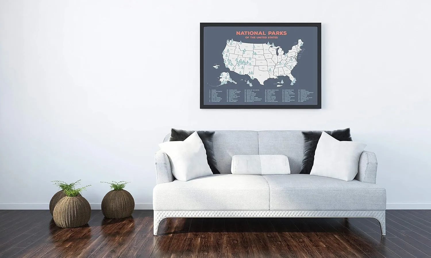 USA National Park Map (24 x 17 inch) - Educational National Park Poster of All 63 US National Parks – US Adventure Map Wall Art Gift