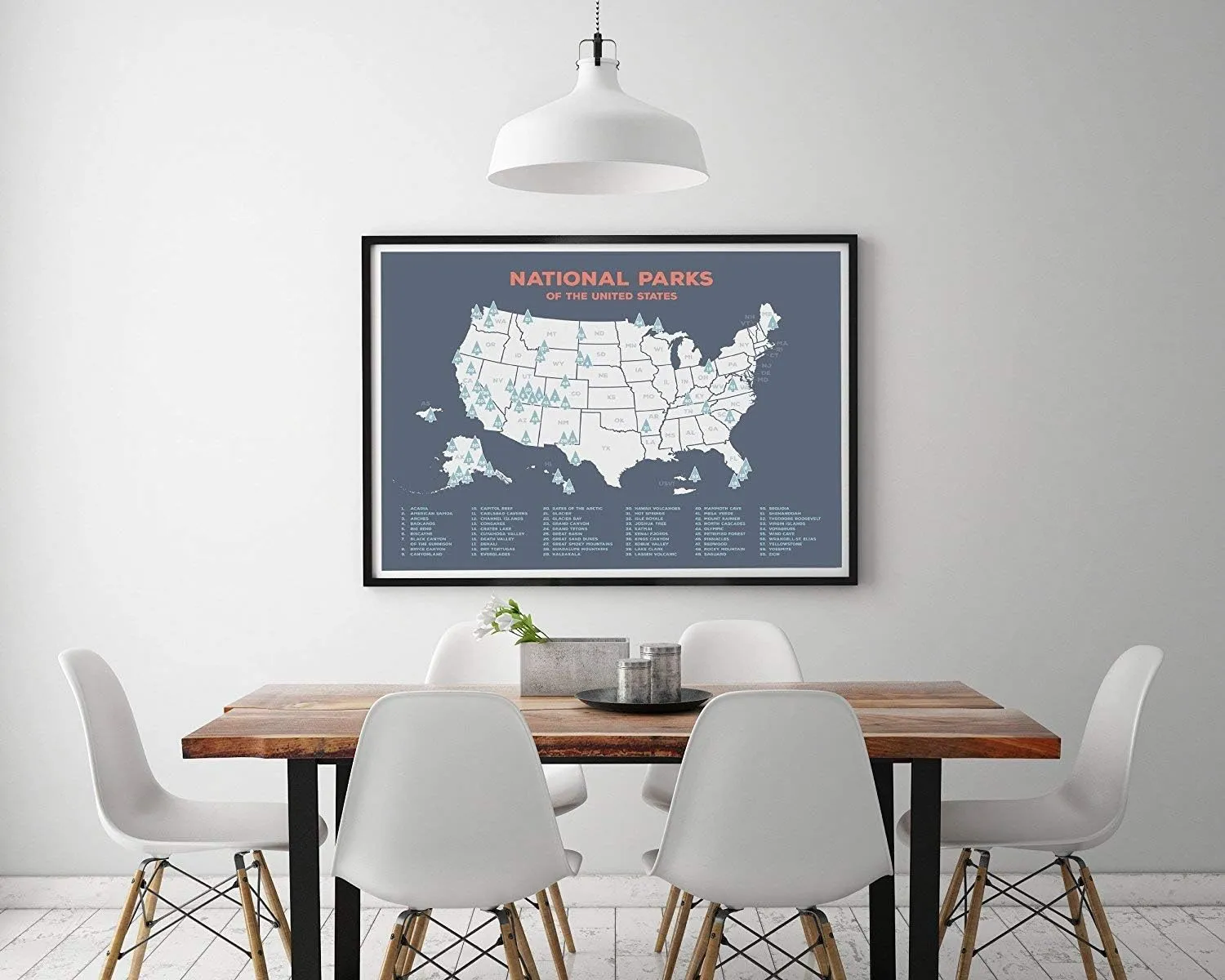 USA National Park Map (24 x 17 inch) - Educational National Park Poster of All 63 US National Parks – US Adventure Map Wall Art Gift