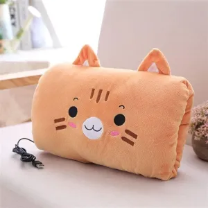 USB Electric Handbag Winter Warm Keeping Products Cute Cartoon Animal Warm Keeping Hand Cushion Plush Warm Keeping Hand Pillow (Color : Red)