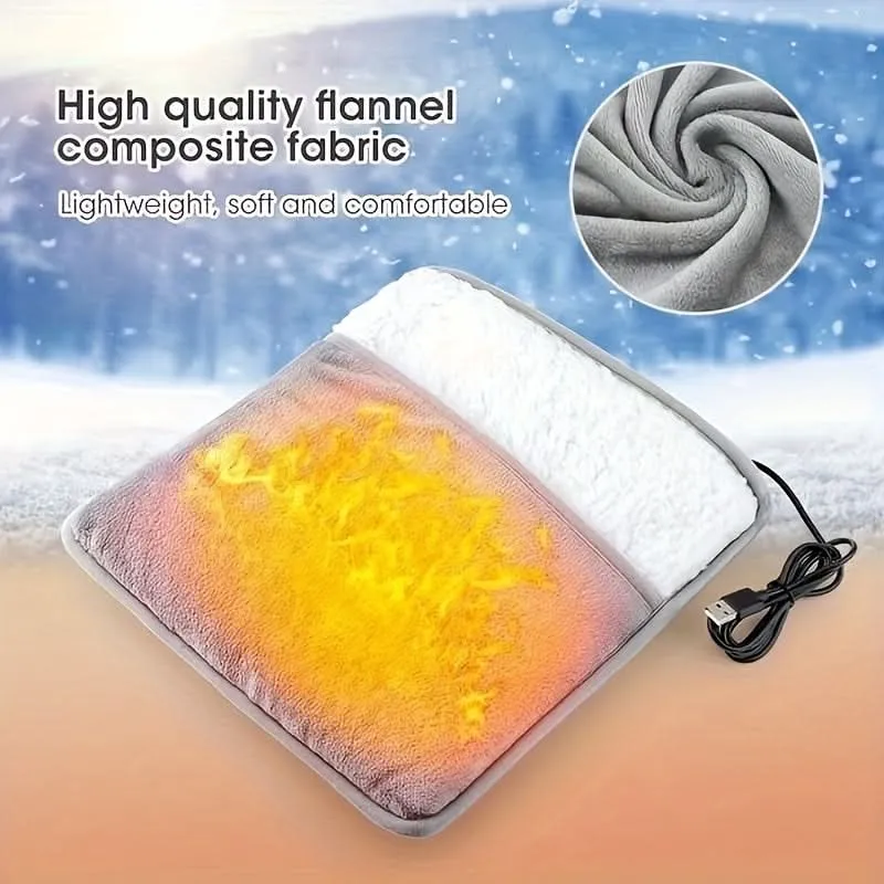 USB Heated Foot Warmer Slippers Pad