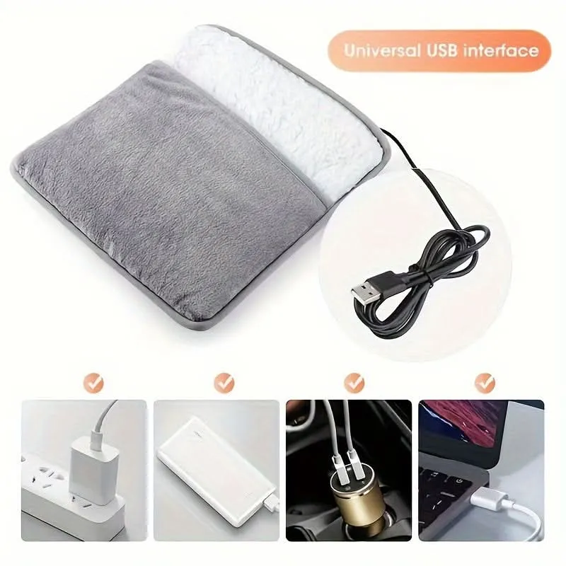 USB Heated Foot Warmer Slippers Pad
