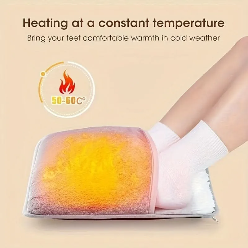 USB Heated Foot Warmer Slippers Pad