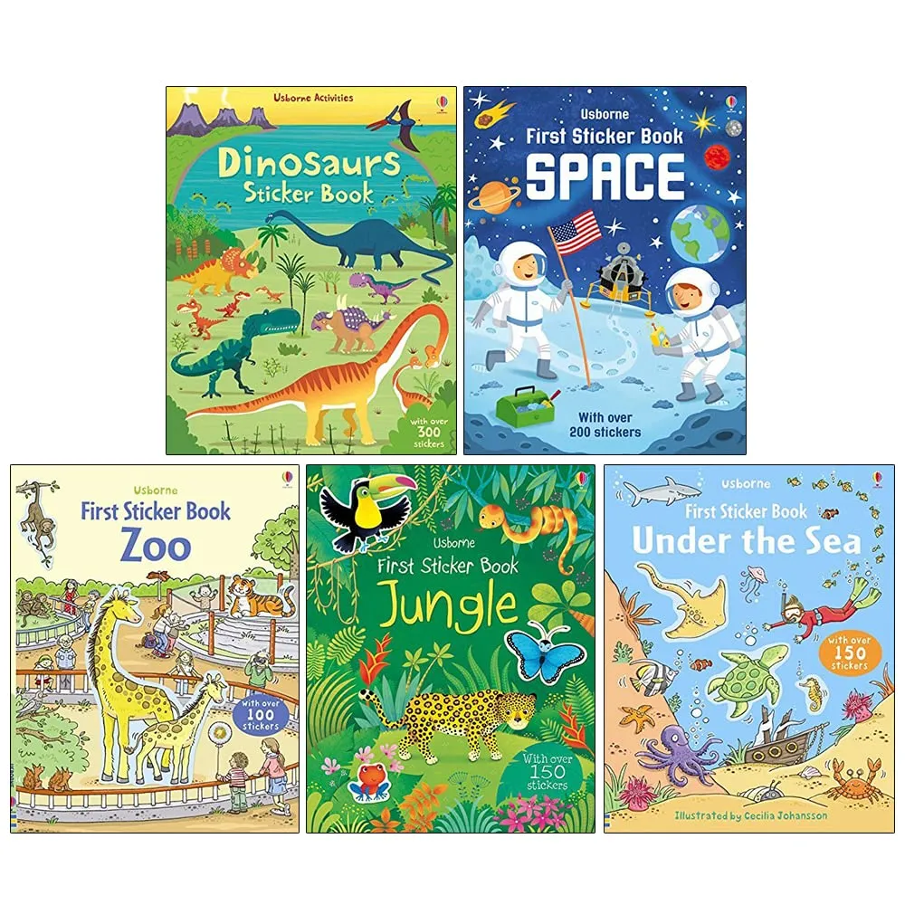 Usborne First Sticker Books Collection 5 Books Set