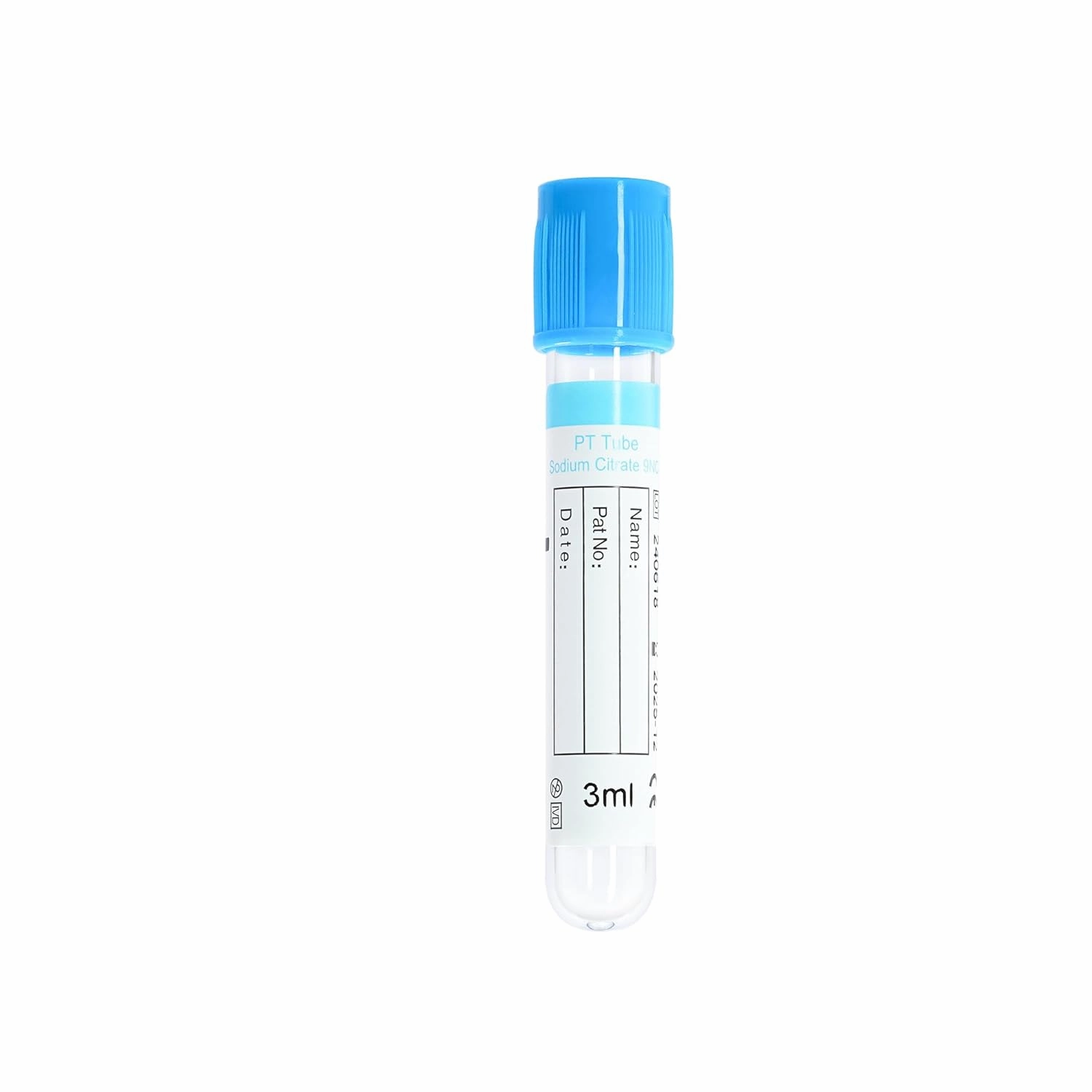 Vacutainer Blood Collection Tubes Lab Vacuum Blood Collecting Tube for Pet Animals Veterinary Lab Supplies 100 Pcs Wrap Packaging (PT Tube, 3ml)