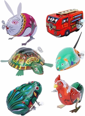 Vaguelly 6pcs Wind up Tin Toys Childrens Toys Jumping Car Wind-up Animal Clockwork Chicks Wind up Animals Bunny Toys for Kids Toddler Jumping Rabbit Toys Wind-up Toys Rooster Iron Spring
