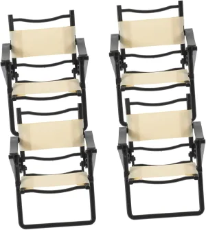 VANZACK 4pcs Miniature Beach Chair Sets Dollhouse Furniture Miniature Chair Models for Micro Landscape Decor
