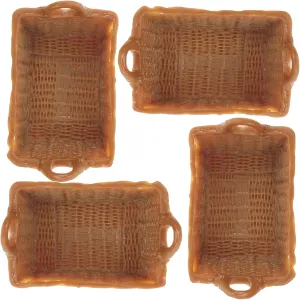VANZACK 4sets Miniature Furniture Decor 1/12 Scale Resin Baskets Dollhouse Ornaments Garden Basket Models 4pcs*4