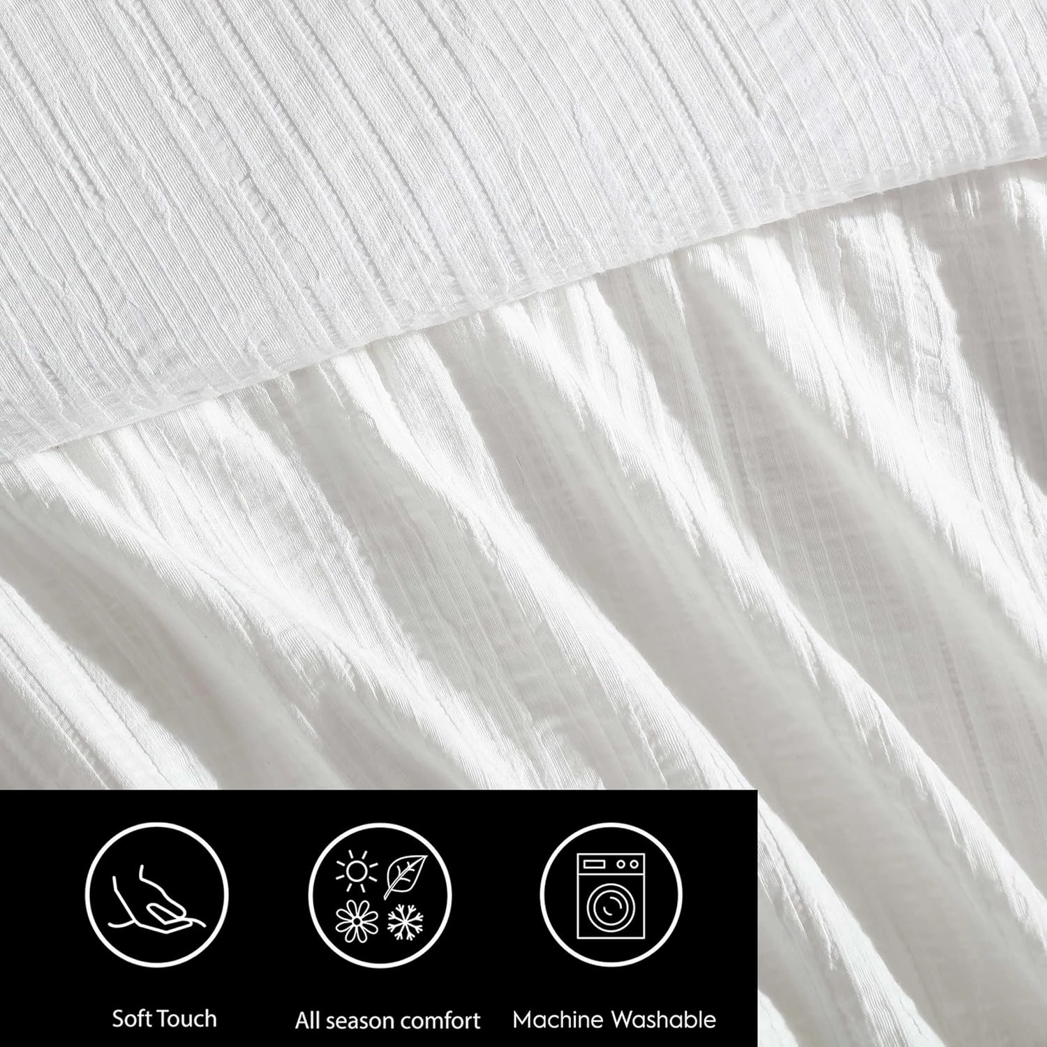 Vera Wang - Duvet Cover Set, Super Soft Textured Bedding with Matching Shams, Chic Room Essentials (Bark White, King)
