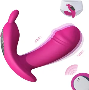 Vibrator Sex Toy Remote Control Wearable G Spot Vibrators, Adult Women Panty Rabbit Vibrator 10 Modes Long Distance Vibrating Sex Toys for Women Couples Double Clitoral Stimulation