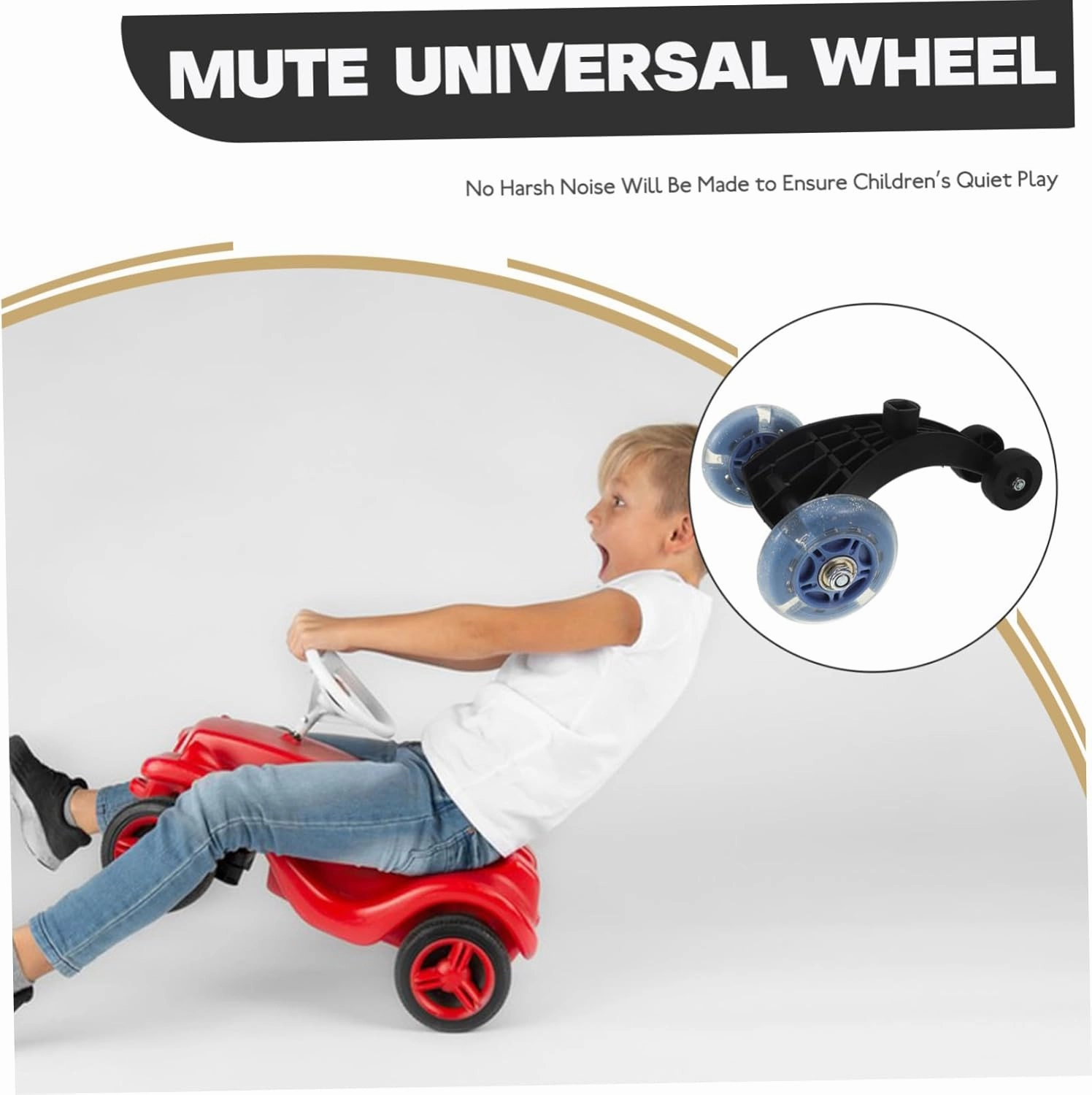 VICASKY 2pcs Kids Wiggle Car Wheel Accessory ,Front Swing Car Wheels w/Bearings Replacement Ride-On on Toy Parts No Batteries, Gears, or Pedals - Just Twist, Swivel, and Go