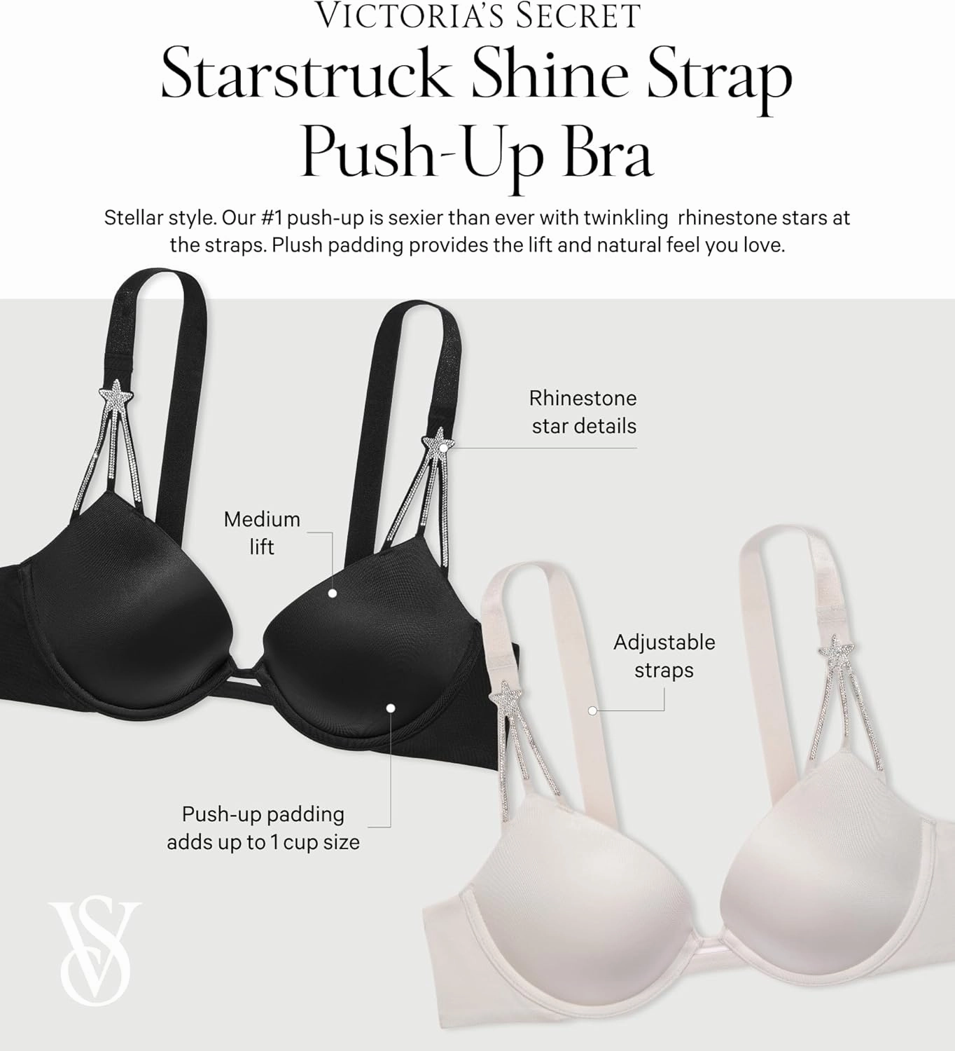 Victoria's Secret Shine Strap Push Up Bra, Bras for Women (32A-38DDD)