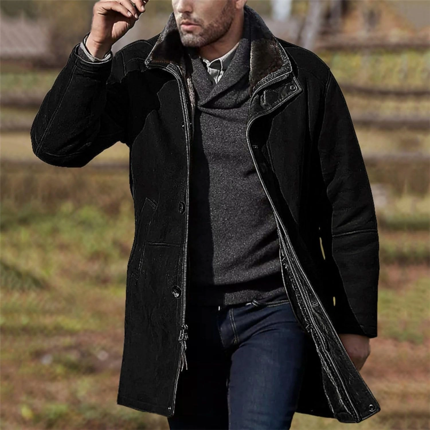 Vintage Brown Faux Leather Jacket Cowhide Distressed Leather Jacket Classic Suede Leather Jacket Shirt Collar Jackets