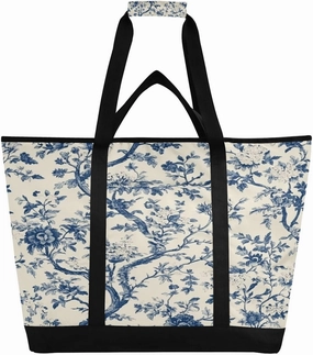 Vintage Flower Reusable Insulated Lunchbox Cooler Bag, Leakproof Kitchen Grocery Bag Collapsible Portable Cooler Tote Bag for Picnic, Camping, Office, Travel