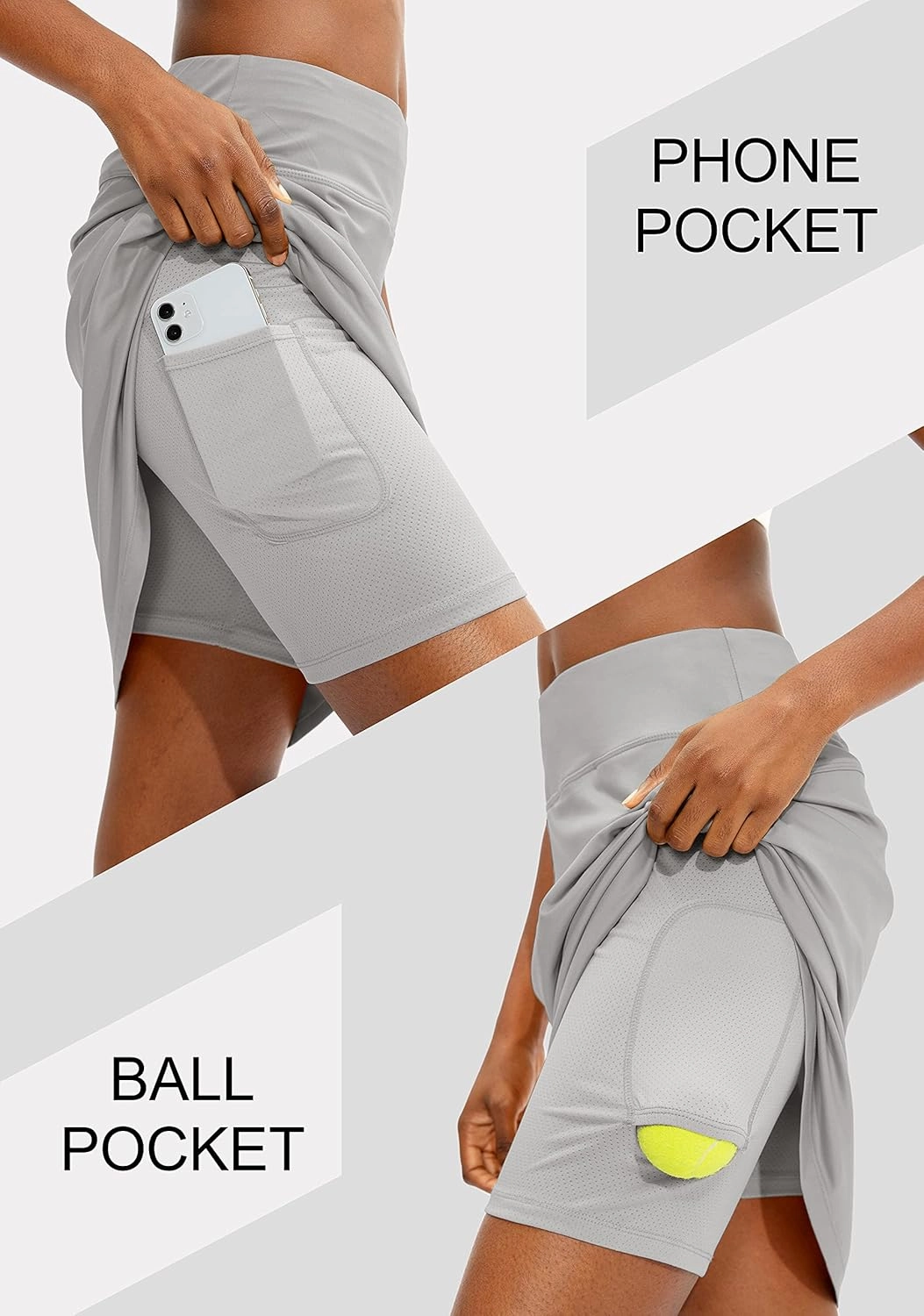 Viodia Women's 20" Knee Length Skorts Skirts UPF50  Athletic Tennis Golf Skirt for Women Casual Summer Skirts