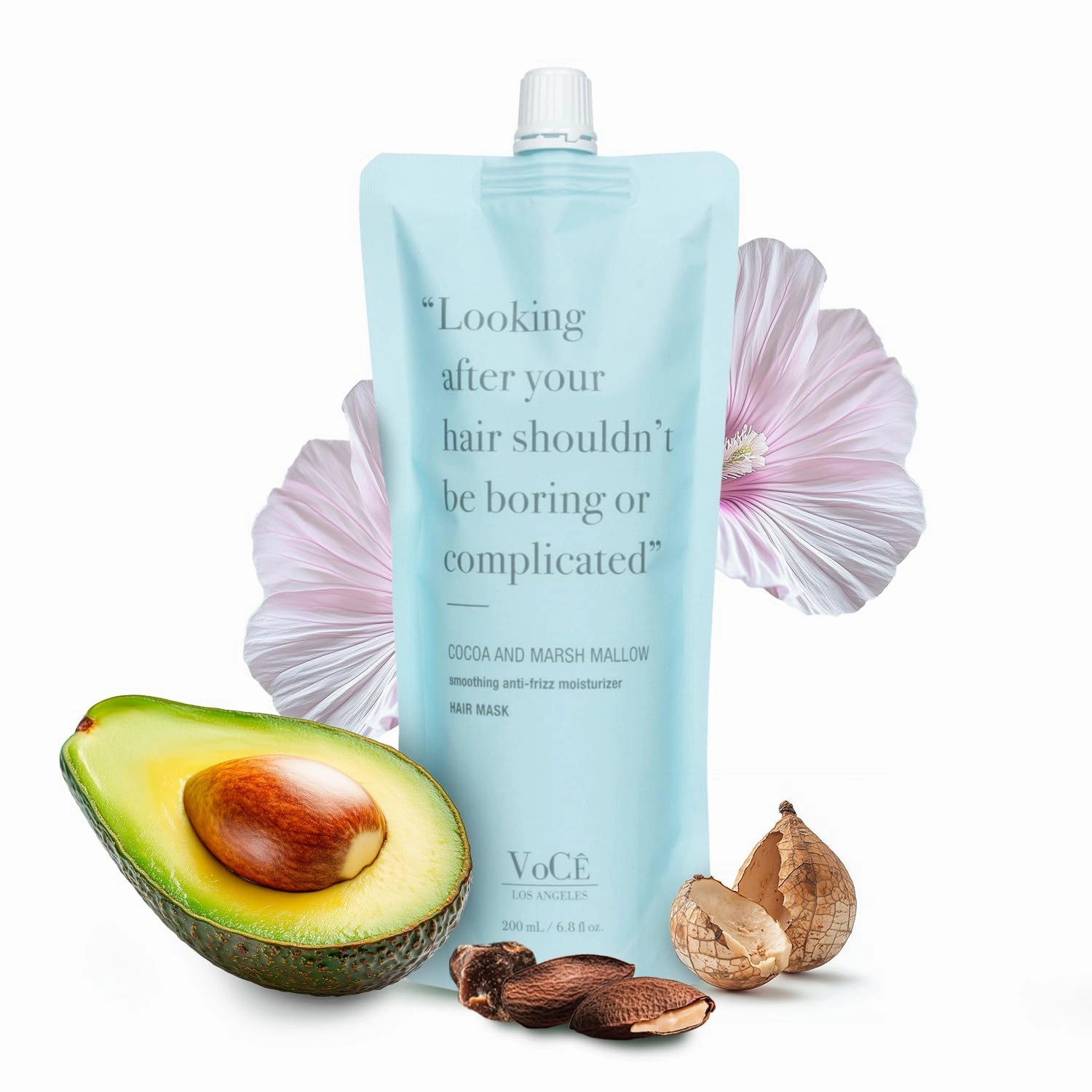 VoCÊ Haircare – Natural Cocoa and Marshmallow Hair Mask | Repairing, Smoothing, Anti-Frizz, Vegan, Cruelty-Free, Clean Haircare, Leaping Bunny Certified (6.8 oz | 200 ml)