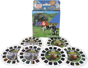 Warm Fuzzy Farm and Zoo Viewfinder Reels - Kids & Adults, Classic Toys, 3D Slide Reel, Retro Toys, 6 Slides with 42 HD 3D Images