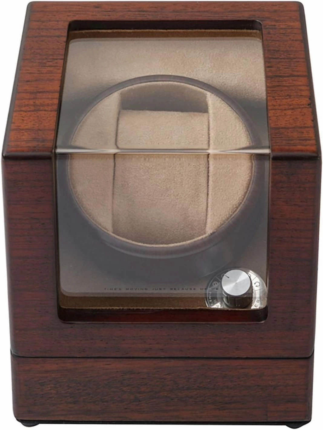 Watch Shaker for Automatic Watches, Single Watch Winder Holder, Wooden Watches Display Storage Box with Flexible Plush Pillow