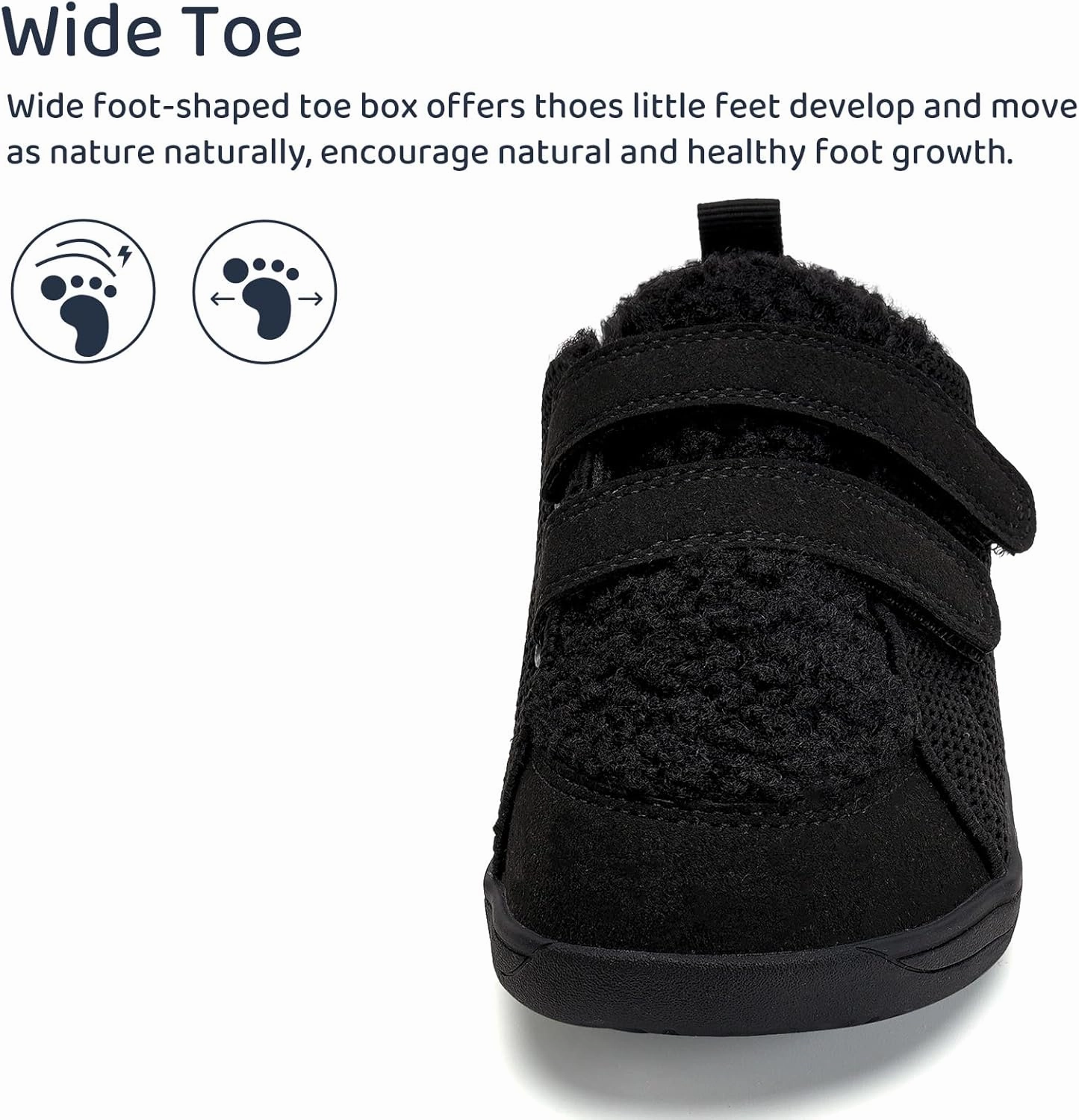 WateLves Toddler Little Kids Wide Barefoot Shoes Warm Winter House Shoes Baby Girls Boys Zero Drop Minimalist Plush Warm Sneakers for Indoor Outdoor