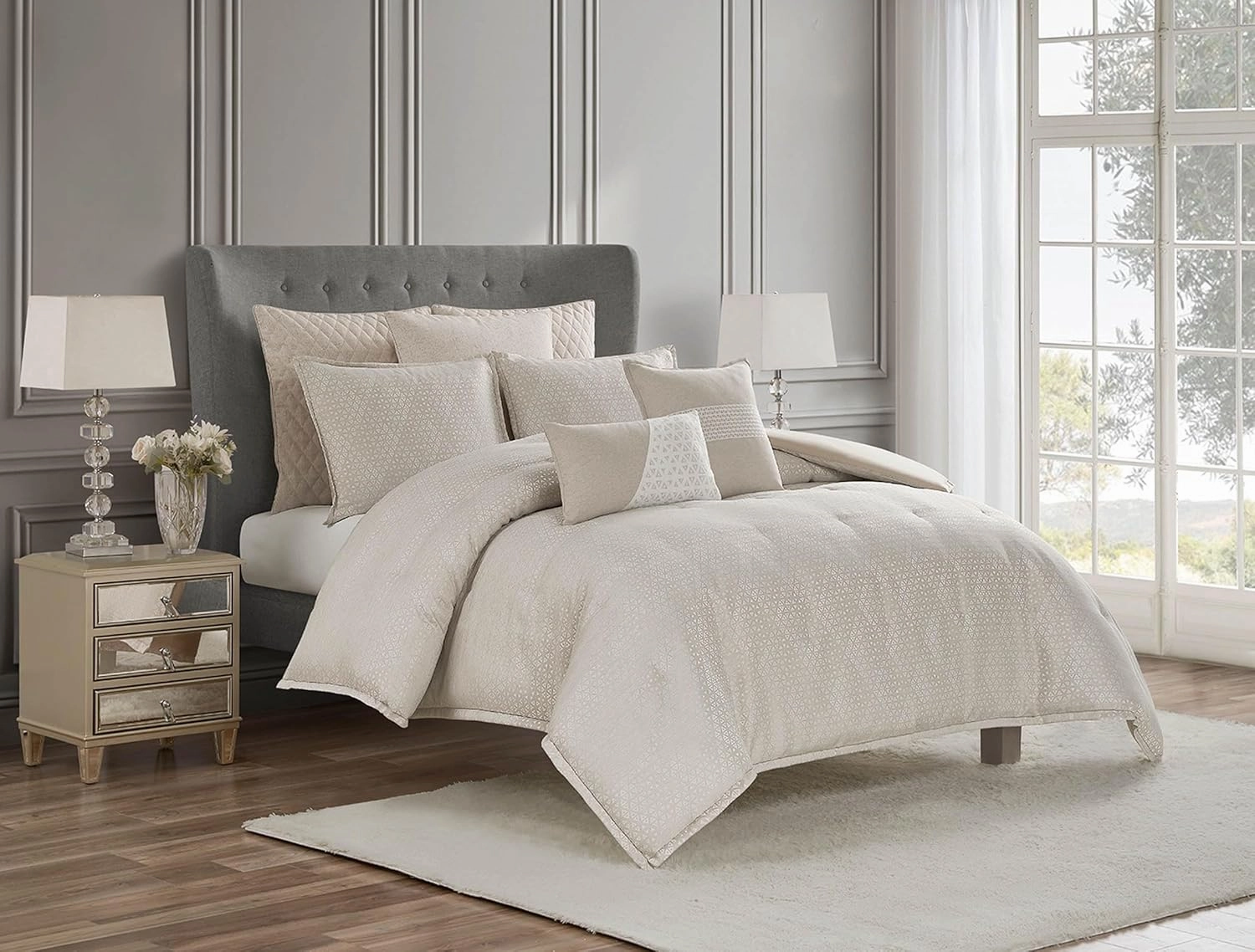 Waterford Lauryn Almond 3 Piece Queen Comforter Set