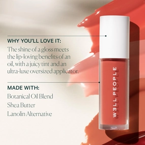 Well People Lush Lip Tinted Oil, Moisturizing Lip Oil For Nourishing & Conditioning Lips, Adds Sheer Color, Vegan & Cruelty-free, Desert Poppy (Pack of 2)