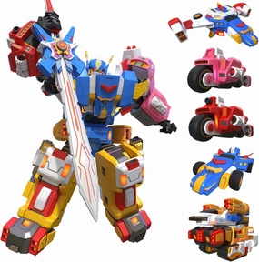 Wenbeier 5 in 1 Toys Car Robot Toys for Kids, 10 inches Action Figure Assembly Kit Toys Include Go Kart Motorcycle Airplane Tank- STEM Educational Toy for Boys Girls Ages 678910