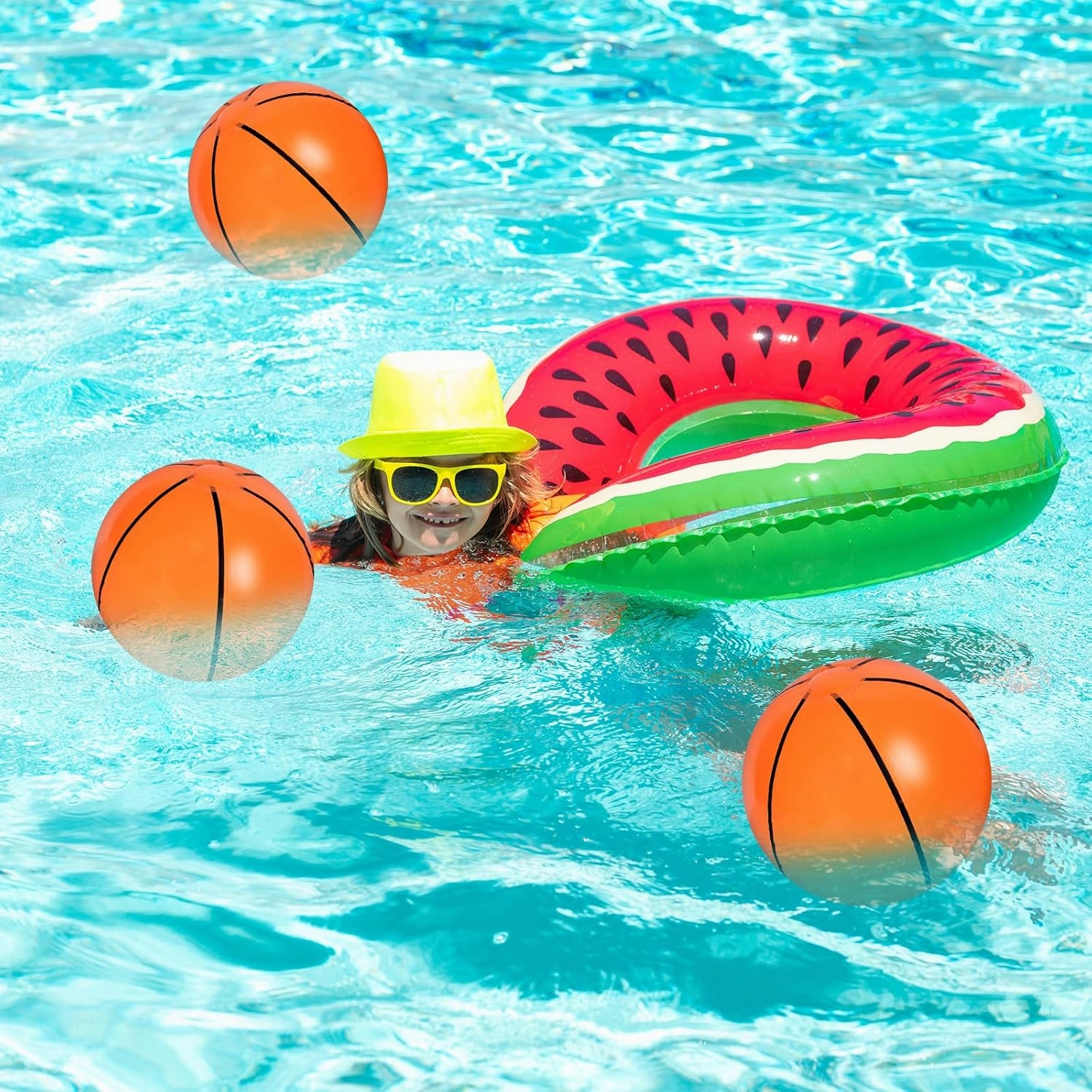 Whaline 25Pcs 16'' Inflatable Beach Balls Pool PVC Balls for Summer Beach Party Decorations Water Sand Game Toy Accessories