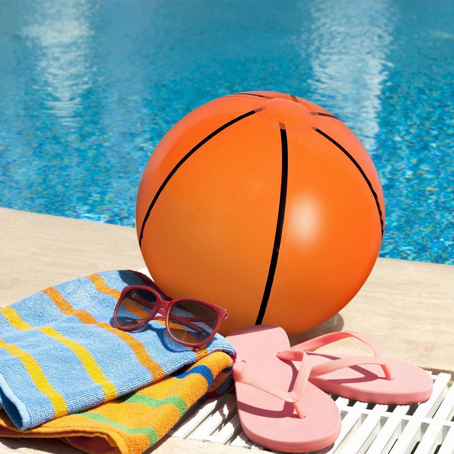 Whaline 25Pcs 16'' Inflatable Beach Balls Pool PVC Balls for Summer Beach Party Decorations Water Sand Game Toy Accessories