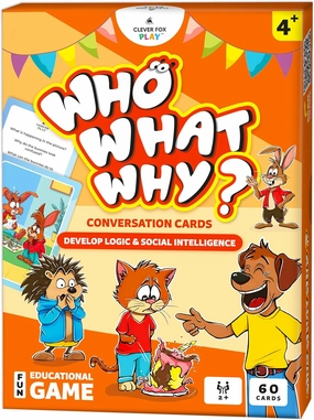 Who What Why Conversation Cards for Kids – Learning Activity for Social Skills, Emotional Intelligence & Critical Thinking – Educational Game to Foster Communication & Empathy, Ages 4 