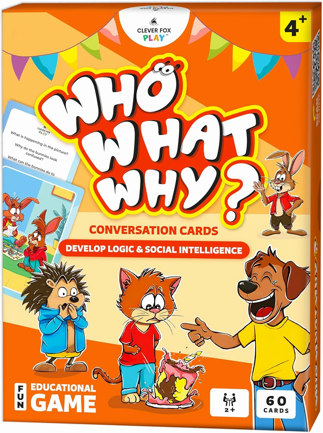 Who What Why Conversation Cards for Kids – Learning Activity for Social Skills, Emotional Intelligence & Critical Thinking – Educational Game to Foster Communication & Empathy, Ages 4 