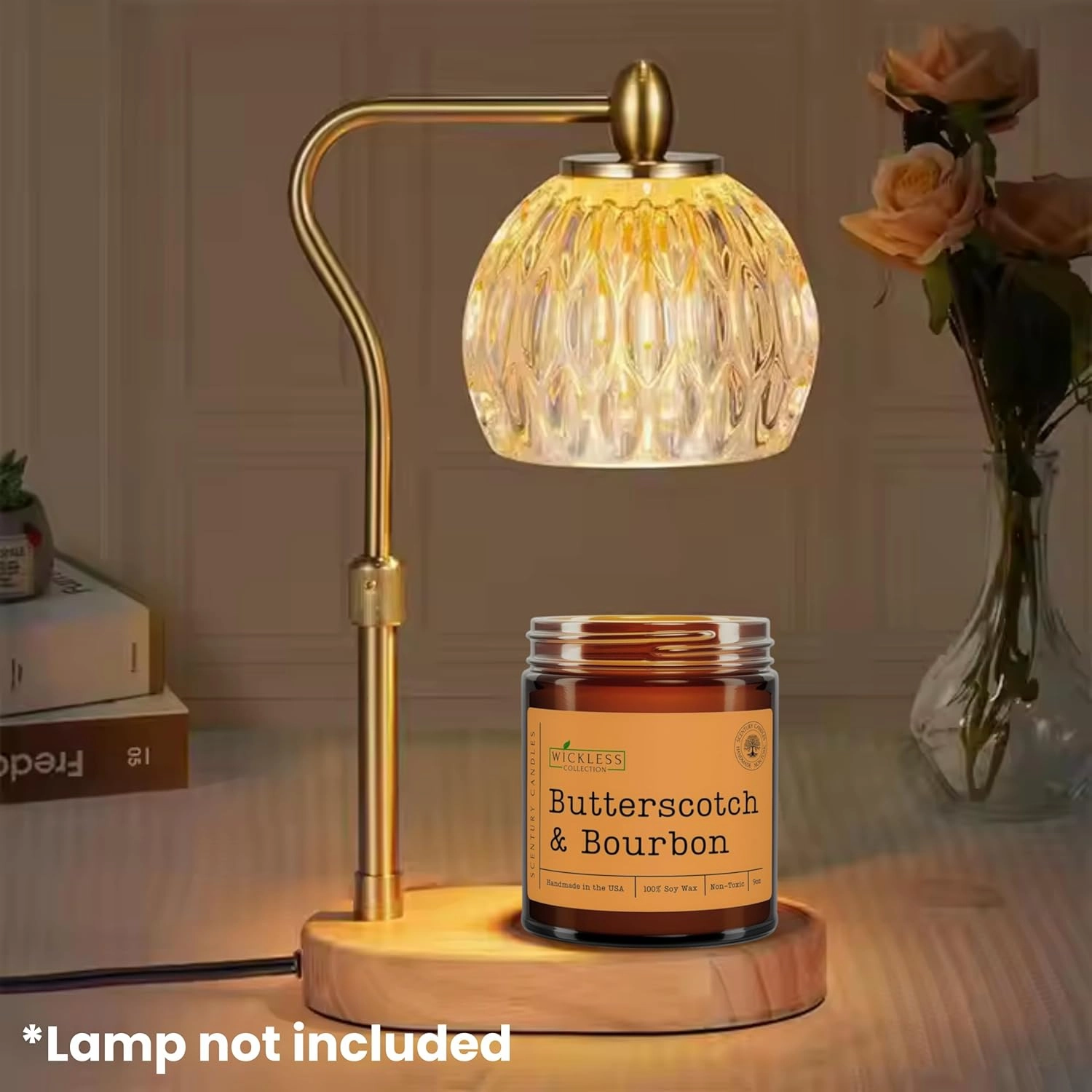 Wickless Candles For Candle Warmer Lamp, Many Scents To Choose, 100% Non-Toxic Soy Wax, Scented Candle Melts For Warming Plate, Handmade In The USA (Butterscotch & Bourbon)