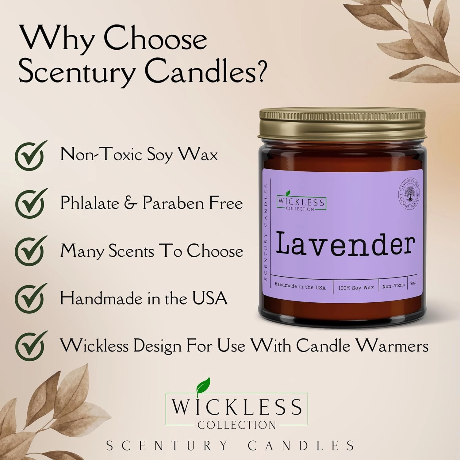 Wickless Candles For Candle Warmer Lamp, Many Scents To Choose, 100% Non-Toxic Soy Wax, Scented Candle Melts For Warming Plate, Handmade In The USA (Butterscotch & Bourbon)