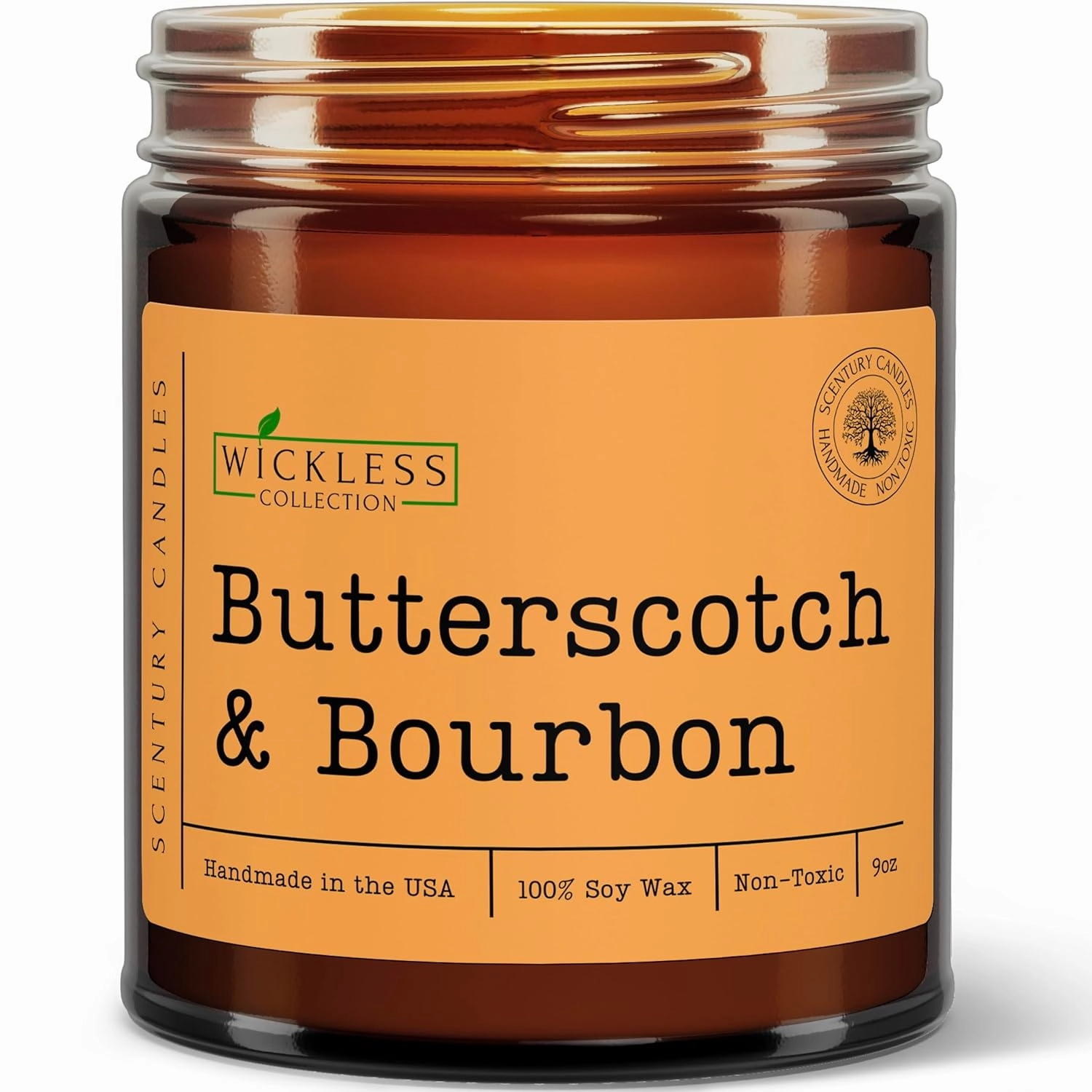 Wickless Candles For Candle Warmer Lamp, Many Scents To Choose, 100% Non-Toxic Soy Wax, Scented Candle Melts For Warming Plate, Handmade In The USA (Butterscotch & Bourbon)