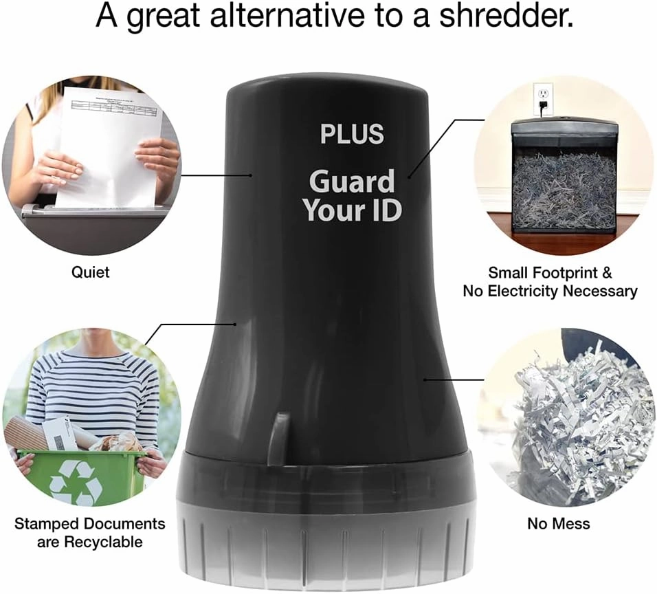 Wide Advanced Confidentiality Roller Stamp by Guard Your ID for Personal Information Concealment, As Seen on TV (3-Pack, Black)