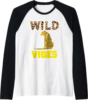 Wild Vibes Tiger Cat Lion Jaguar Jungle,Animal Print Wild Raglan Baseball Tee