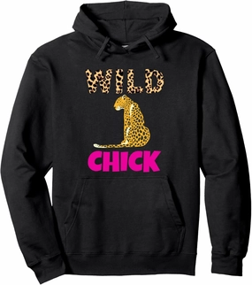 Wild Chick,Tiger Cat Lion Jaguar Jungle,Animal Print Wild Pullover Hoodie