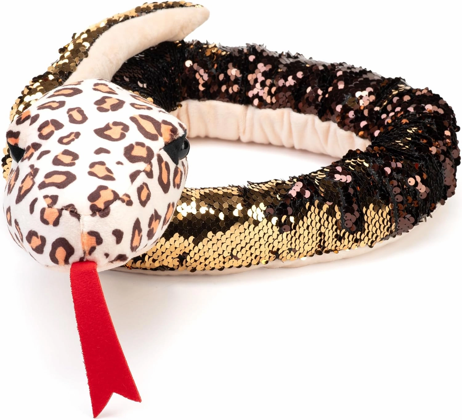 Wild Republic Sequin Snake Plush, Stuffed Animal, Plush Toy, Kids Gifts, 54 Inches, LEOPARD