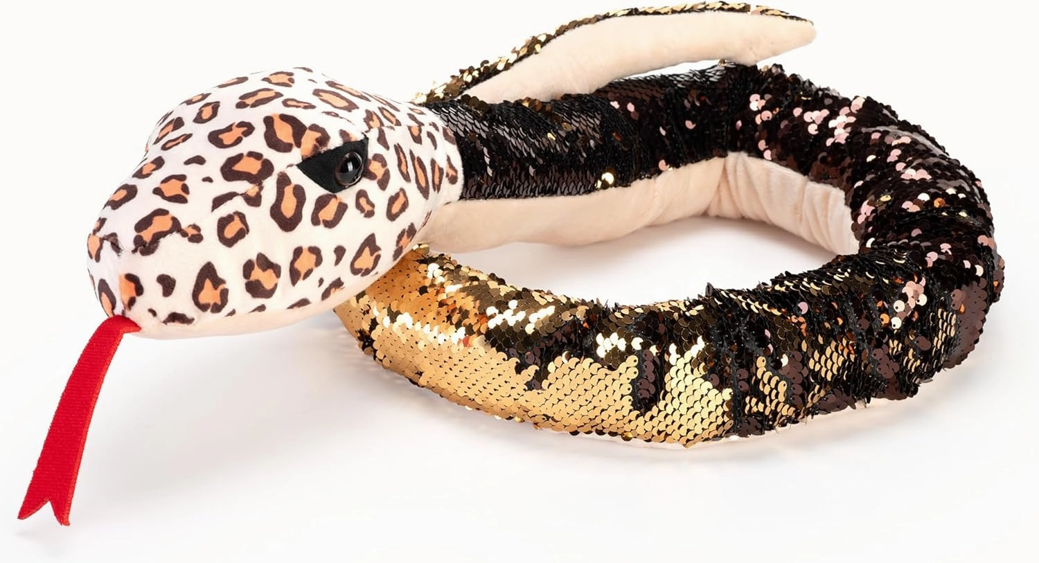 Wild Republic Sequin Snake Plush, Stuffed Animal, Plush Toy, Kids Gifts, 54 Inches, LEOPARD