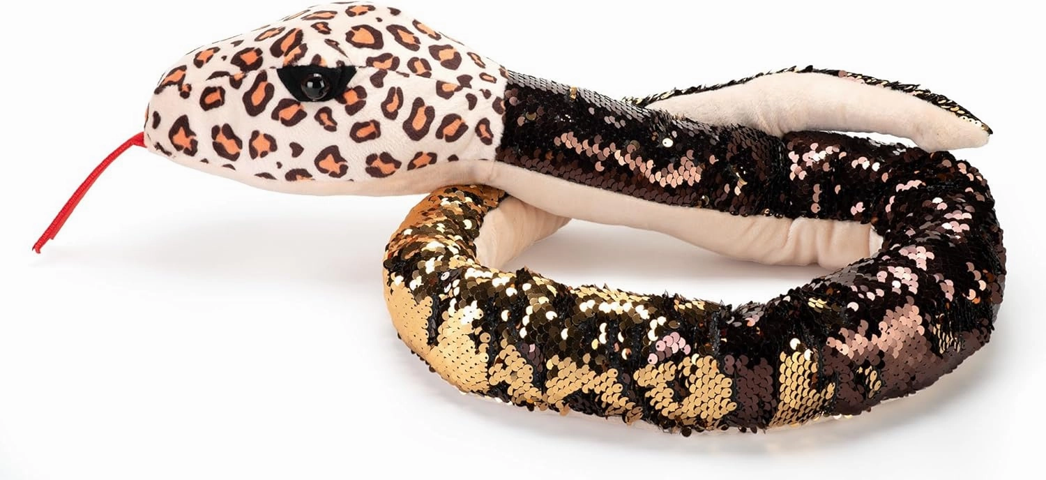 Wild Republic Sequin Snake Plush, Stuffed Animal, Plush Toy, Kids Gifts, 54 Inches, LEOPARD