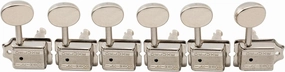 Wilkinson Deluxe WJ55 Vintage 6 Inline Guitar Tuners Split Post Machine Heads Tuning Pegs Keys for Classic Vibe Fender Strat/Tele Style Electric Guitar, Nickel