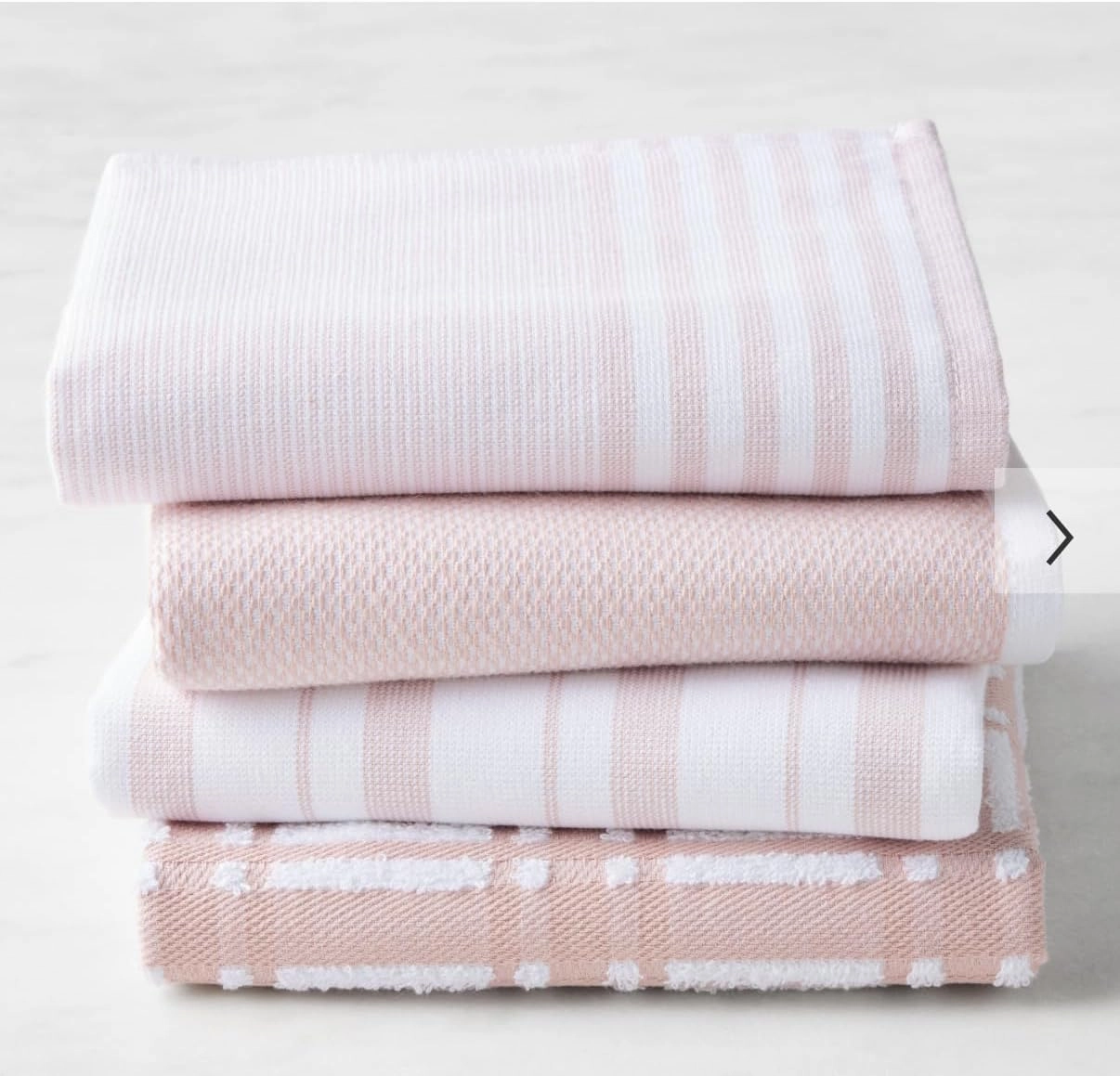 William-Sonoma Classic Striped Towels, Set of 4 Blush Multi