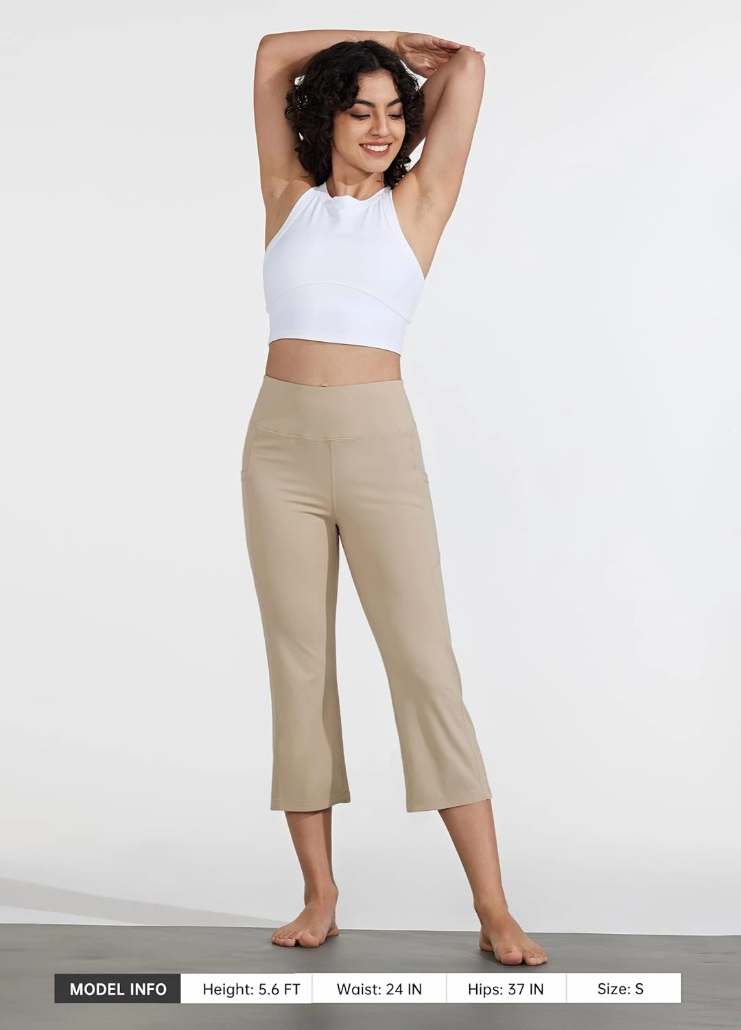 Willit Women's Yoga Capris Pants High Waist Leggings Crop Straight Leg Athletic Exercise Workout Capris 21"