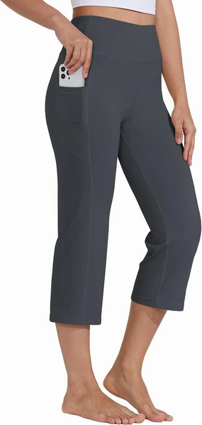 Willit Women's Yoga Capris Pants High Waist Leggings Crop Straight Leg Athletic Exercise Workout Capris 21"