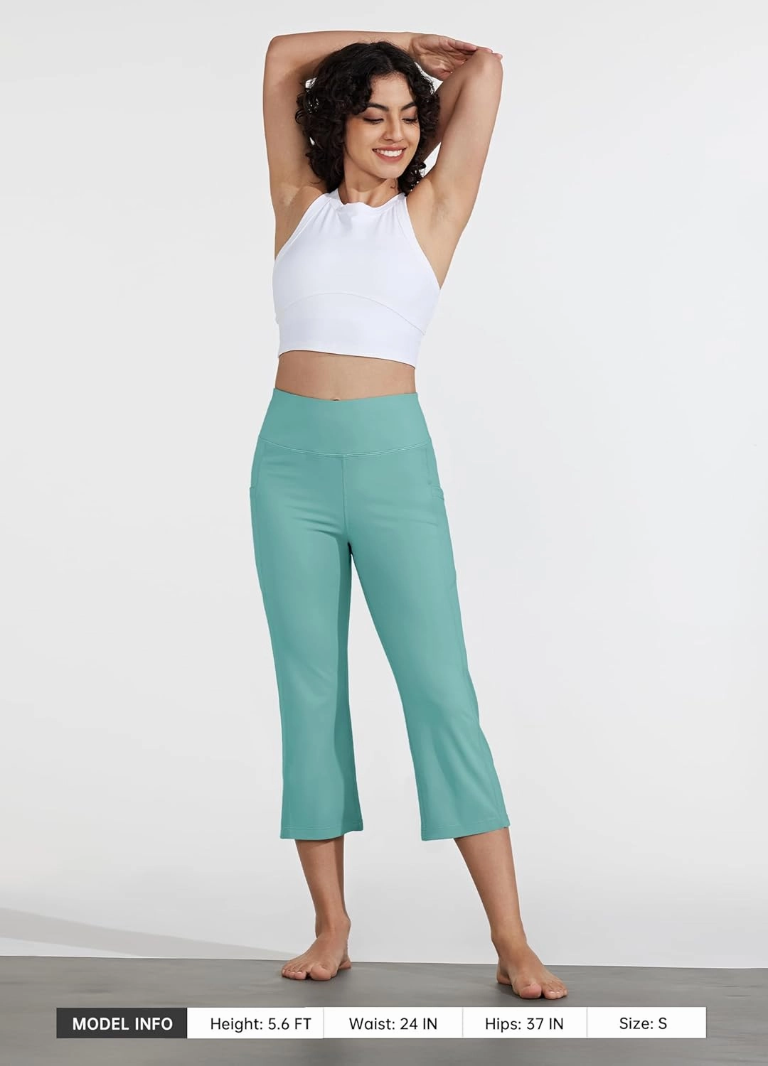 Willit Women's Yoga Capris Pants High Waist Leggings Crop Straight Leg Athletic Exercise Workout Capris 21"