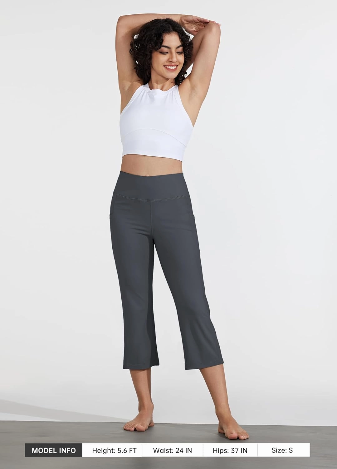 Willit Women's Yoga Capris Pants High Waist Leggings Crop Straight Leg Athletic Exercise Workout Capris 21"
