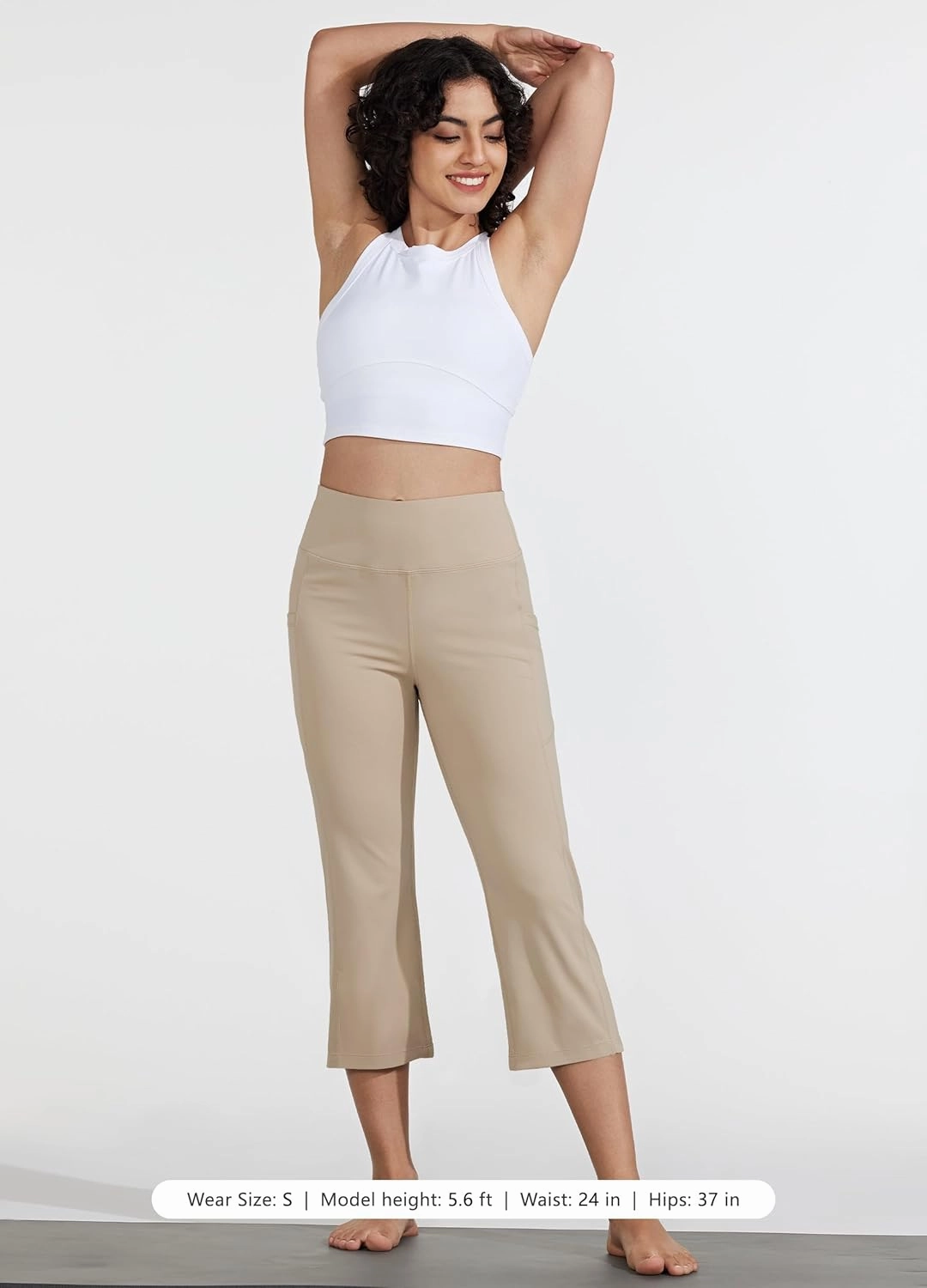 Willit Women's Yoga Capris Pants High Waist Leggings Crop Straight Leg Athletic Exercise Workout Capris 21"