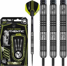Winmau Michael Van Gerwen MvG Authentic Tungsten Steeltip Darts Set 22g with Prism Flights and Shafts (Stems)