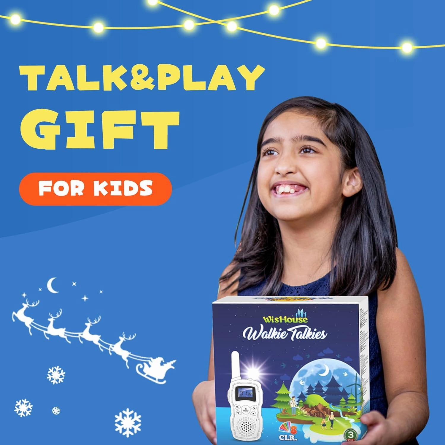 Wishouse Walkie Talkies for Kids Adult Long Range Rechargeable 3 Pack,Boy Wearable Walky Talky Set 2 Way Radio with USB Charger Battery,Camping Games Toy Birthday Xmas Gift for Girl Children Family