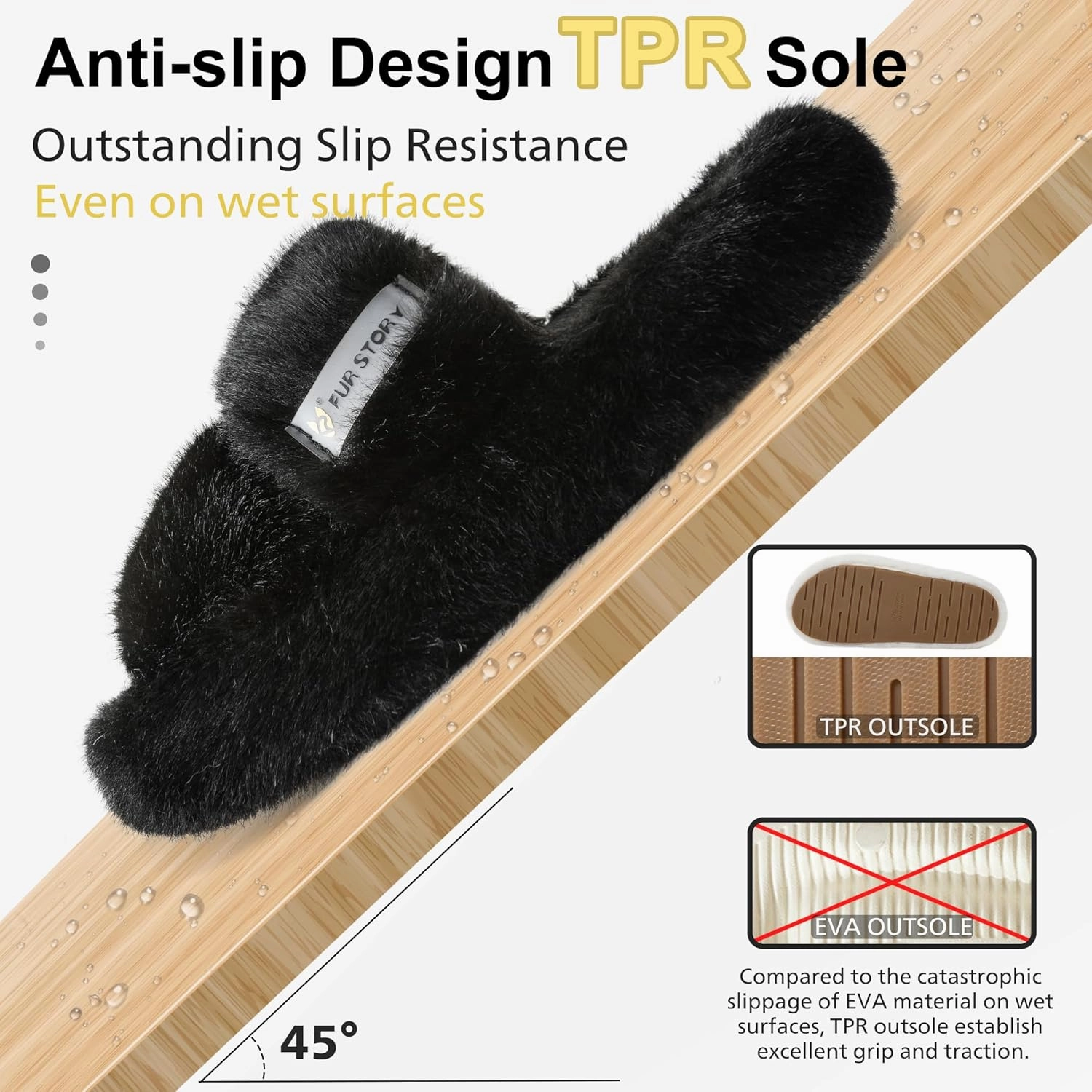 Women's House Slippers Fuzzy Platform Slides Faux Fur Fluffy Sandals Winter Memory Foam Cloud Footwear Latex Insoles