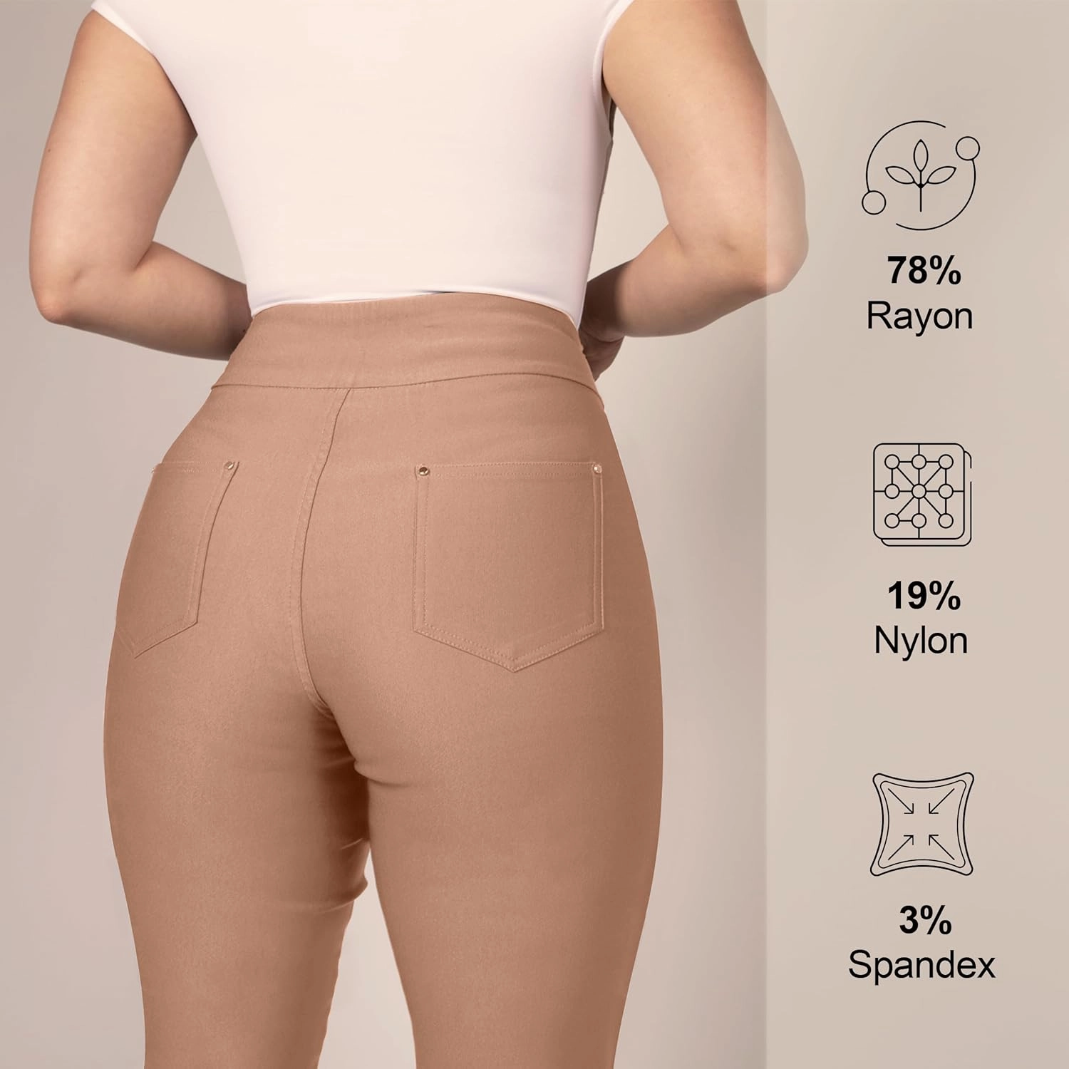 Women's Yoga Dress Pants - Strechy Straight Leg Work Pants with 5 Pockets Slim Fit Office Casual Slacks