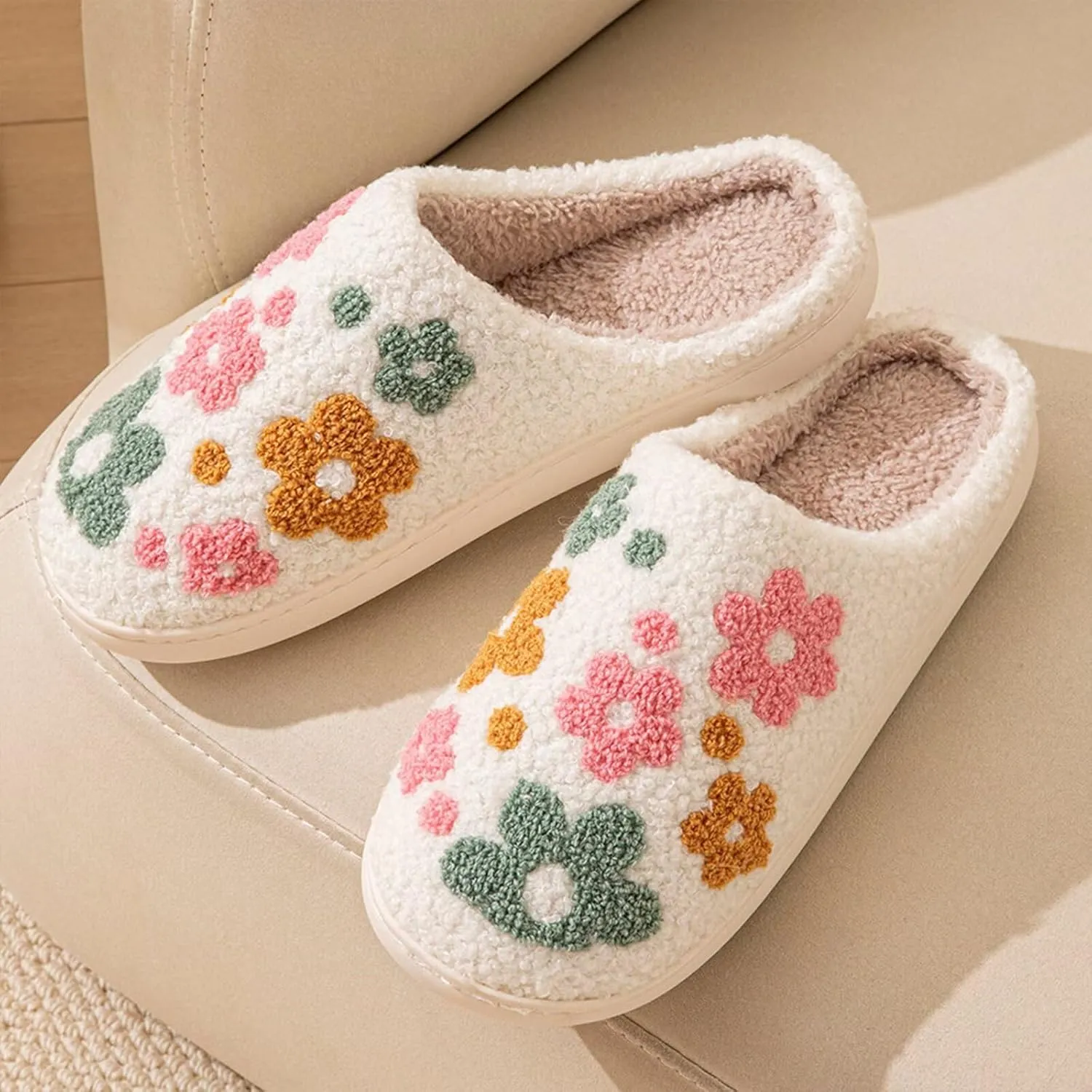 Women's Men's Strawberry Slippers Cute Fruit Home Slippers Winter Fuzzy Memory Foam Fluffy Warm House Shoes
